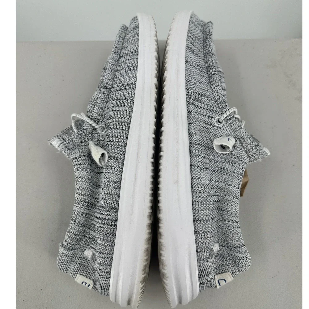 Hey Dude Wally Free Sox Metal Grey Knit Slip On Loafers Men's 12 112273193